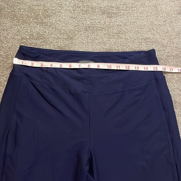Eileen Fisher Navy Pant Elastic Waistband Pant with Side Slits Size S - Picture 5 of 11